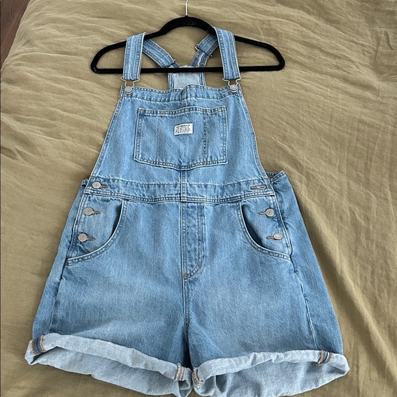 Levi's Blue Denim Overalls - Picture 1 of 6